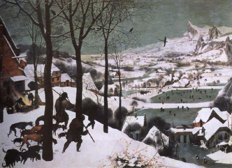 Pieter Bruegel hunters in the snow oil painting picture